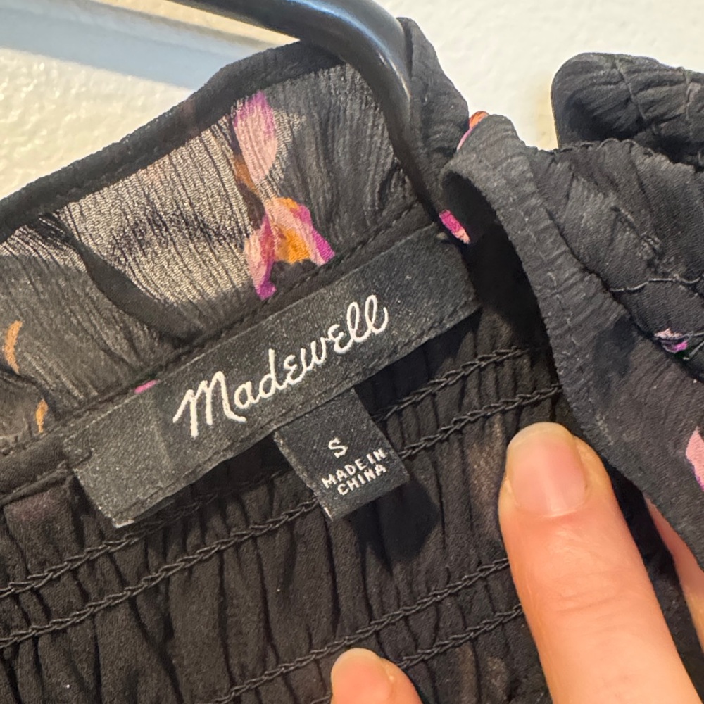 Madewell Black Floral Blouse - Picture 2 of 4